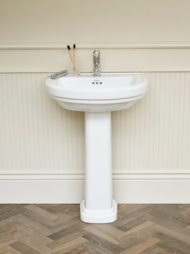 RIVIERA - 580mm D Shape Basin with Riviera Full Pedestal by bathroom brands - view 3